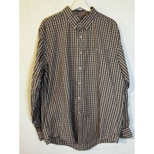 Southern Tide Men's Button Up Long Sleeve Shirt Size  XL Brown Plaid‎